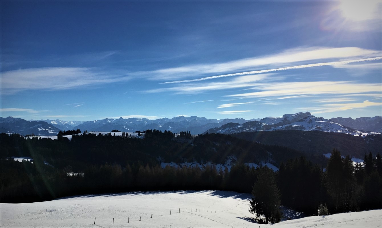 Views from Unterer Gäbris across the Alps