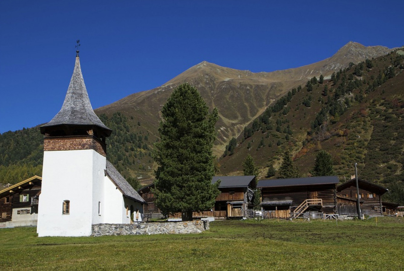 Sertig village and church