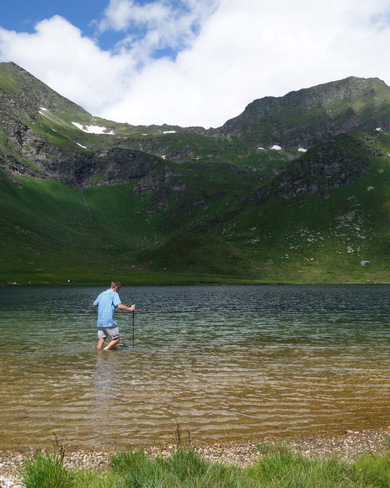 Paddling in the Alpine lake