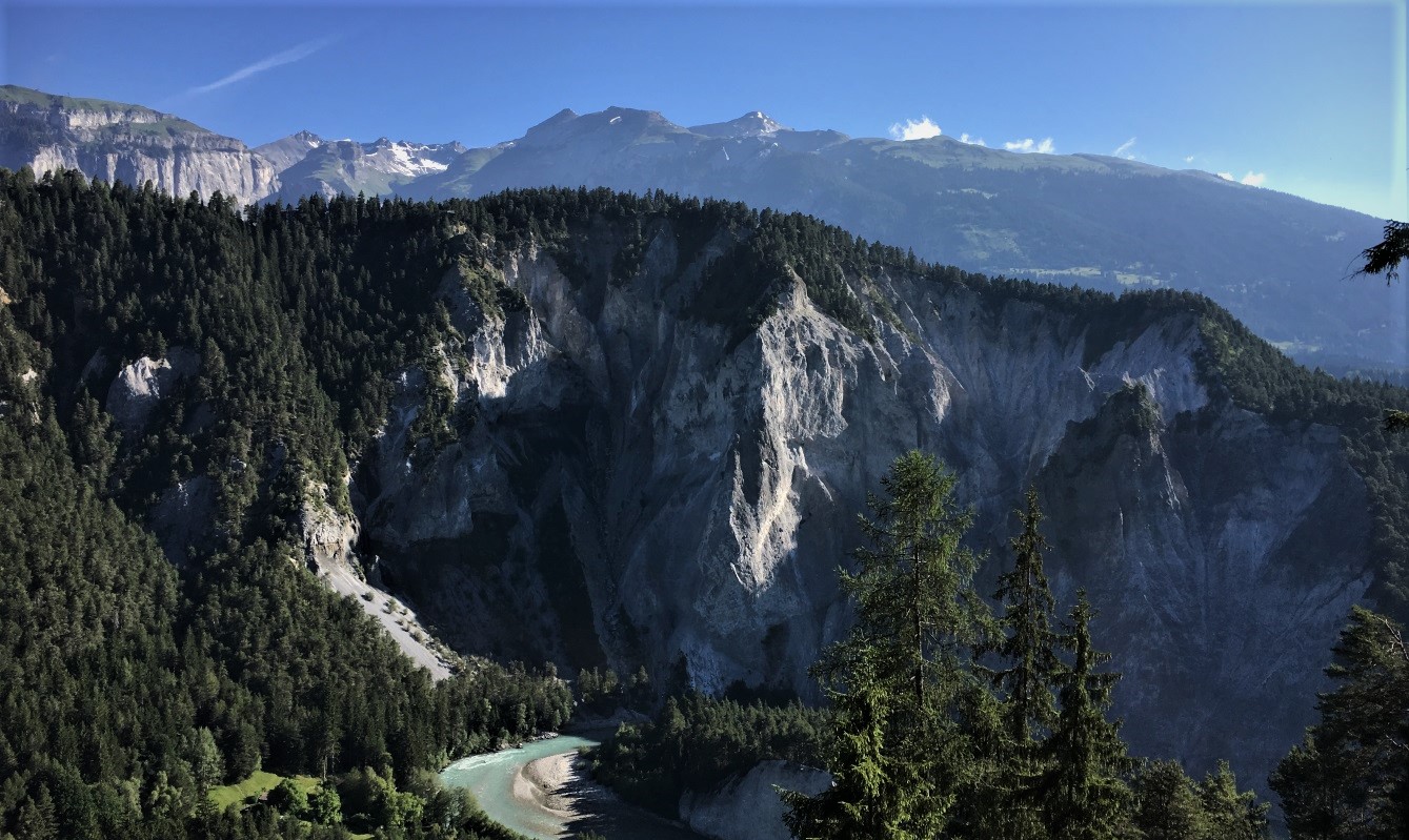 Views from Versam across the Swiss Grand Canyon