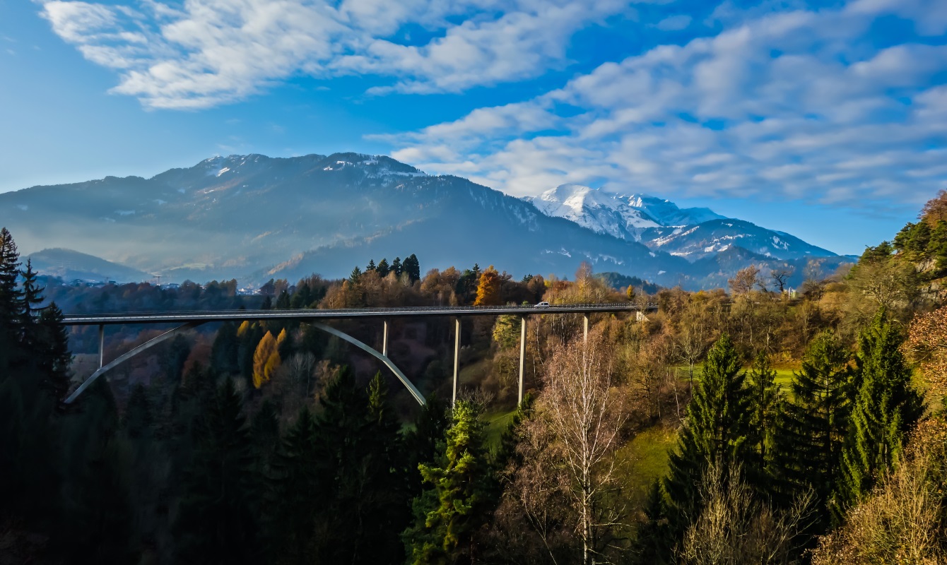 Swiss Grand Canyon, View from Tamins across the Rhein