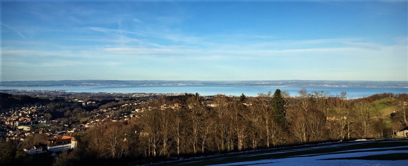 Views from Freudenberg across to Lake Constance near St Gallen