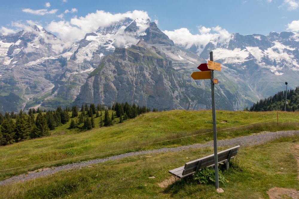The occasional bench above the Lauterbrunnen valley