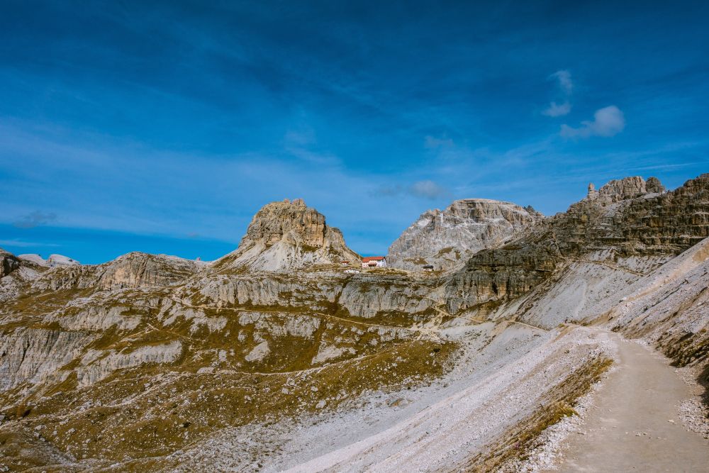 The wide and even path to Tre Cime hut