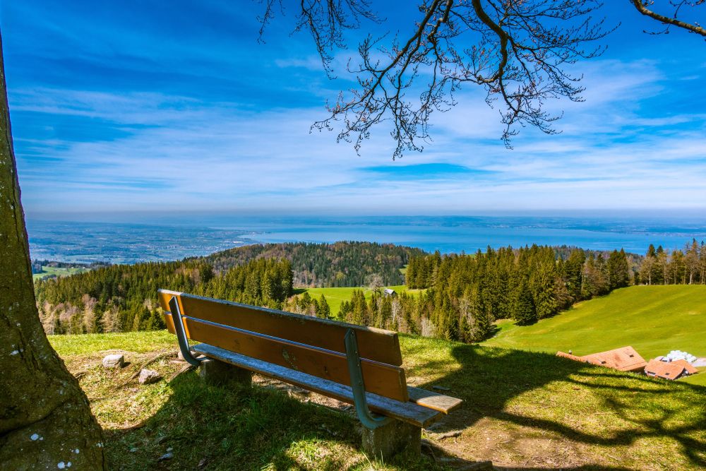 The view of Lake Constance from the top of Kaienspitz