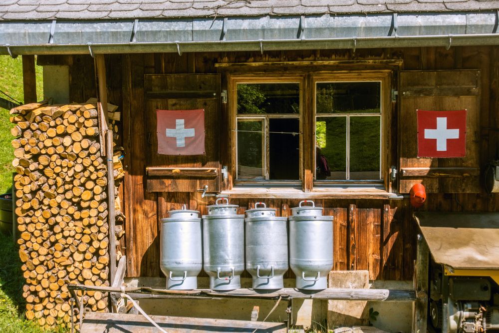 Past Swiss farmhouses